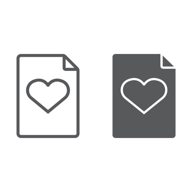 愿望列表线和字形图标，电子商务和营销，文件符号矢量图形，一个线性模式上的白色背景，eps 10。图片下载