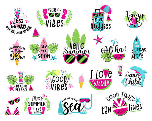 夏天徽章集图片下载