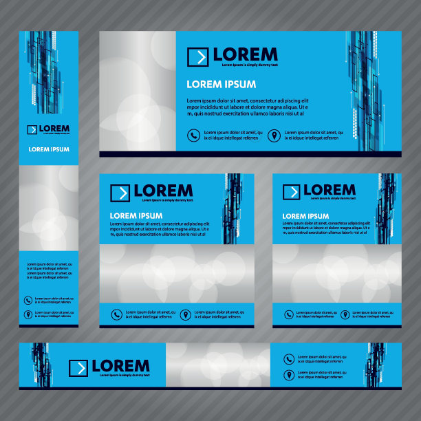 标准尺寸的网页横幅。带有背景和标题、斜条纹和按钮的矢量抽象模板设计。图片下载