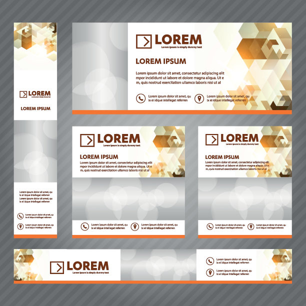 标准尺寸的网页横幅。带有背景和标题、斜条纹和按钮的矢量抽象模板设计。图片下载