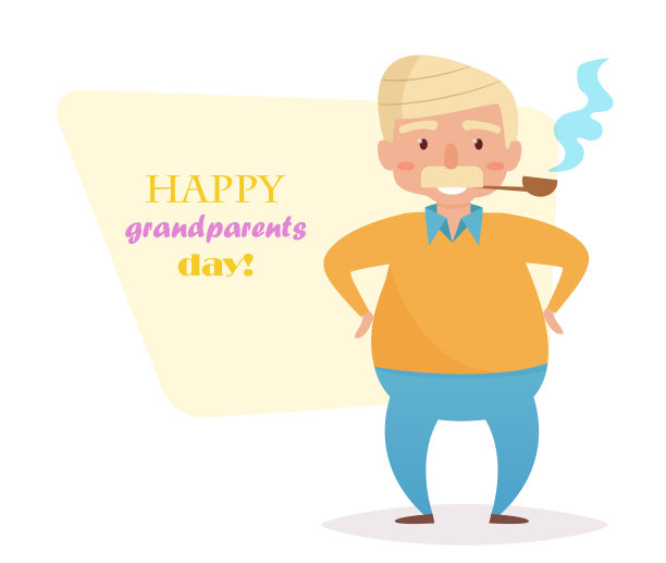 祖父。向量。卡通素材图片