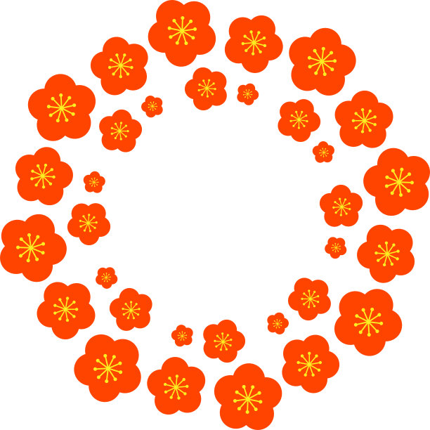 梅花圆框图片下载