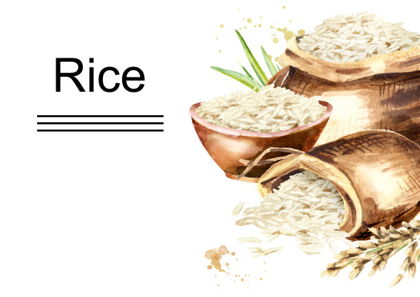 白色米纸横向模板，水彩手绘插画，孤立在白色背景上素材图片