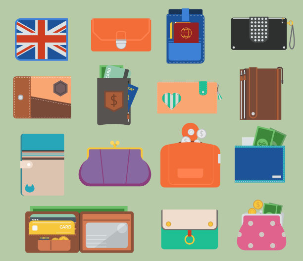 打开钱包皮革矢量钱包与钱购物买改变商业货币皮革打开钱包钱包。金融一支付包配件对象打开钱包时尚钱包向量图片下载