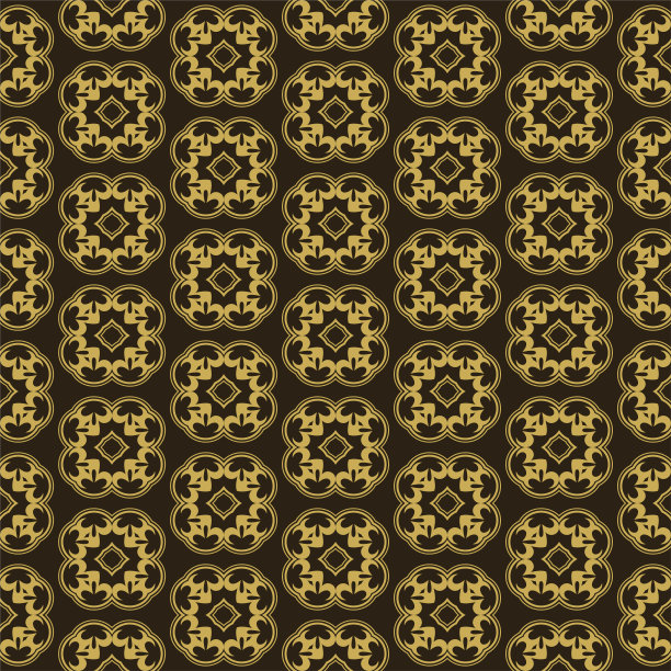 无缝模式在亚洲风格的深色，矢量艺术图片下载