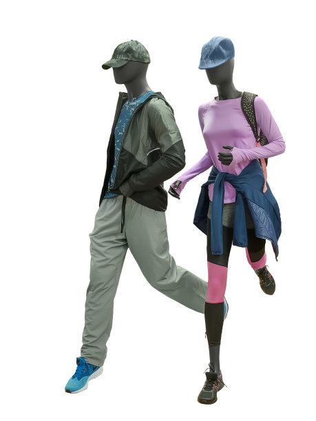 两个人体模型运行。图片下载