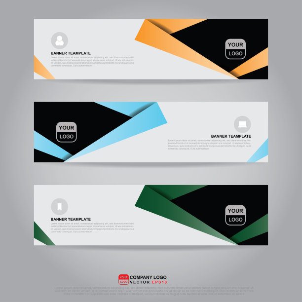 模板的旗帜，小册子，传单和卡券头部模板，演示，网络旗帜，商业设计。矢量插图EPS10 CMYK。图片下载
