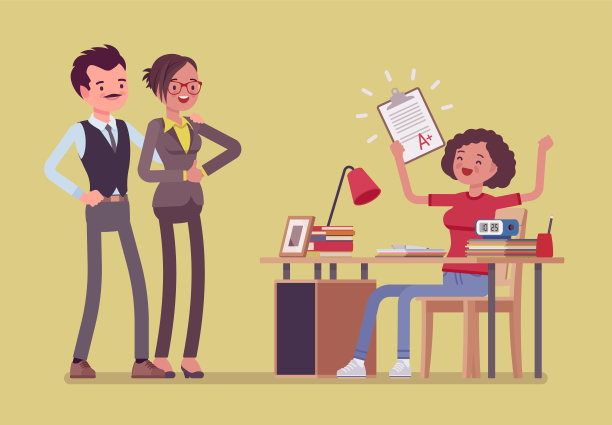 女学生因得了高分而高兴图片下载