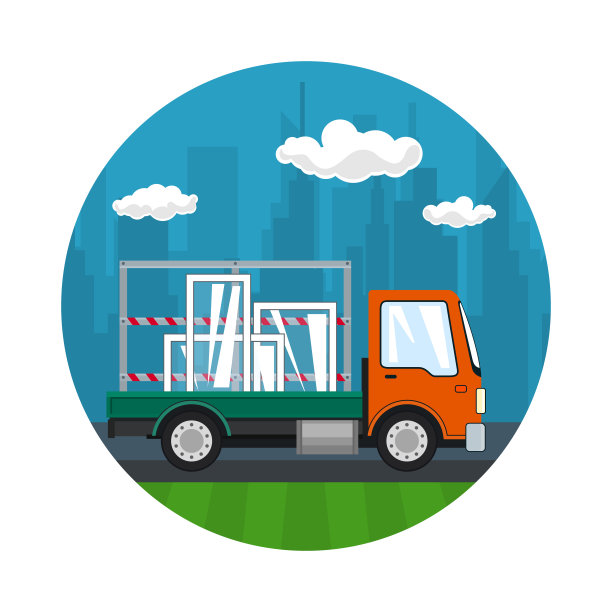 小卡车运输窗口的图标图片下载