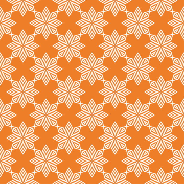 橙色的几何装饰。无缝模式图片下载