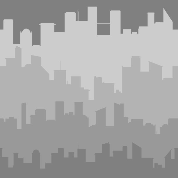 灰色的城市天际线。无缝的向量图片下载