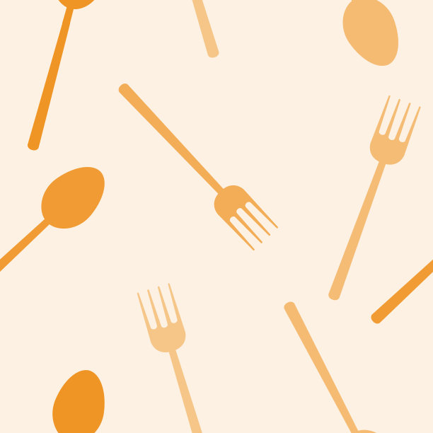 勺子和叉子的无缝模式，矢量背景图片下载