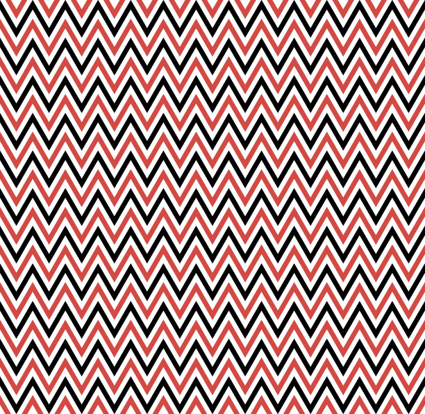 水平红色锯齿状条纹图案。几何重复图案之字形。矢量设计图片下载
