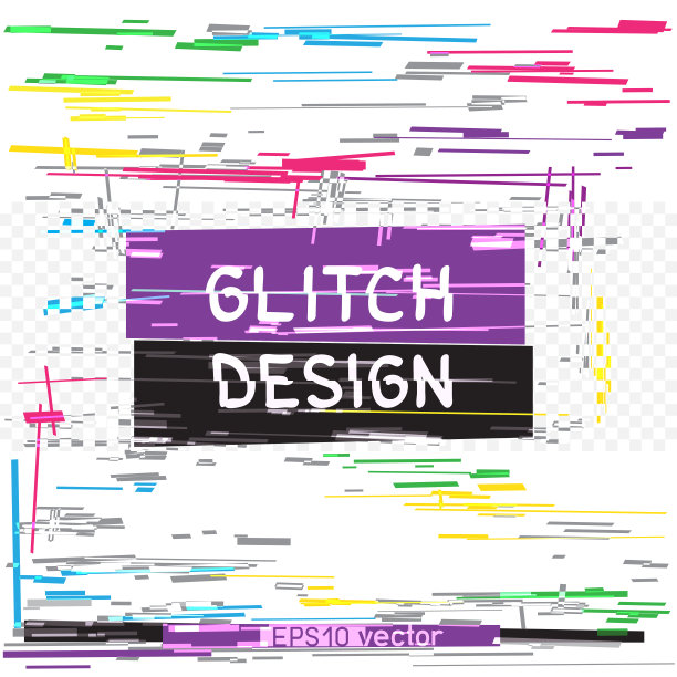 Glitch设计彩色模板集图片下载