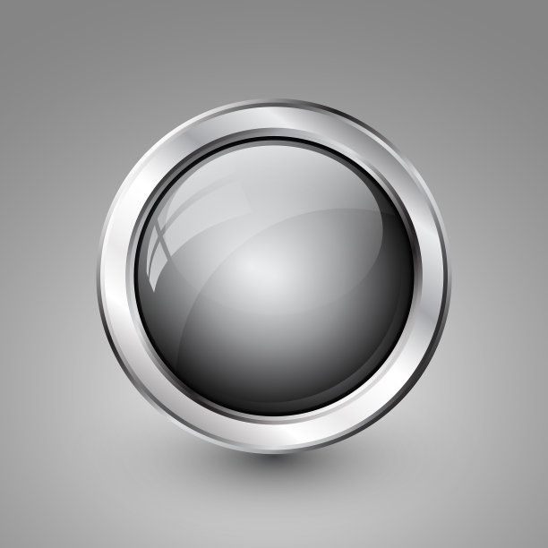 灰色闪亮的按钮与金属元素，矢量设计的网站图片下载