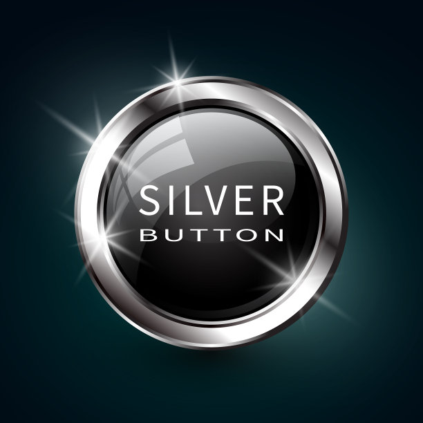 银色闪亮的现代元素。银Web按钮。向量贴纸。集的一部分图片下载