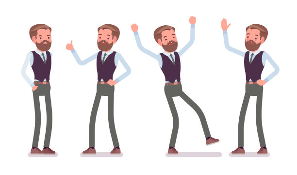 有积极情绪的英俊男职员图片下载