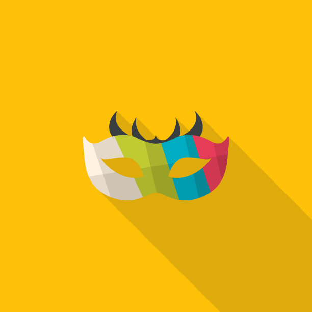 抽象派对面具平面设计。矢量插图。图片下载