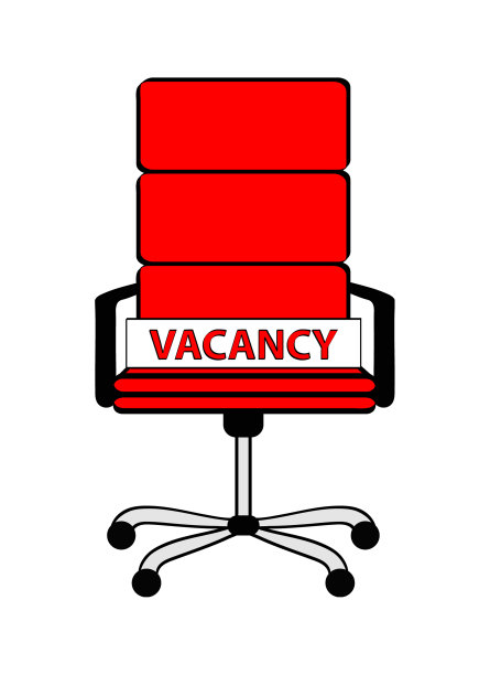 空红色办公椅和签名字空缺图片下载