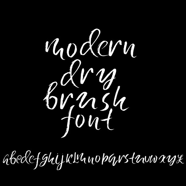 手绘干刷字体。现代刷刻字。摇滚风格的字母。矢量插图。素材图片