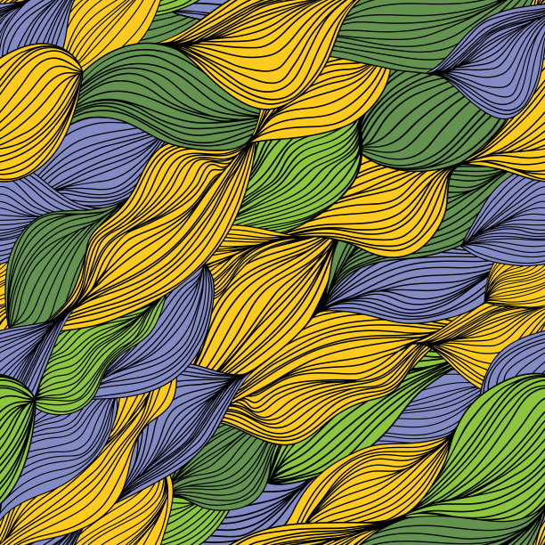 无缝彩色全手绘图案图片下载