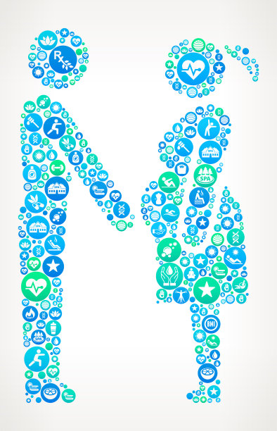 家庭和怀孕水疗和健康矢量图标模式图片下载