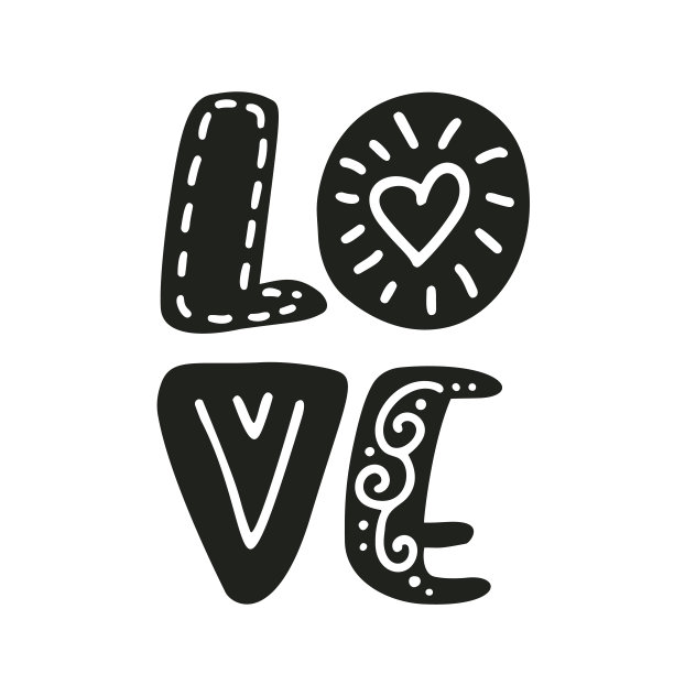 爱文本向量情人节文本与闪光元素斯堪的纳维亚。擦亮手绘字母。浪漫的报价设计贺卡，照片叠加，假日邀请图片下载