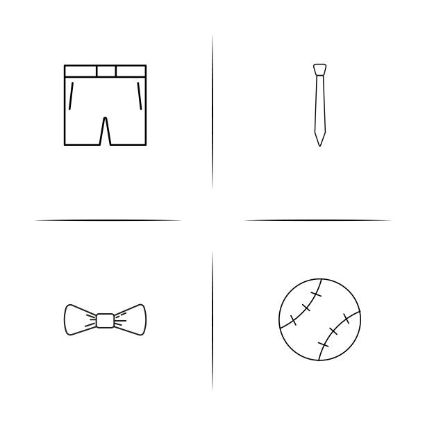 连衣裙和衣服简单的线性图标集。概述了矢量图标图片下载