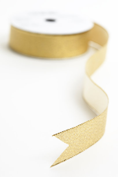 金色丝带白色系列图片下载