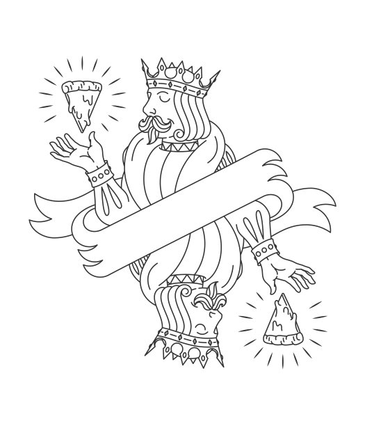 披萨之王墙纸设计黑白背景图片下载