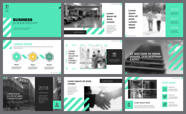 九个业务效率幻灯片模板图片下载