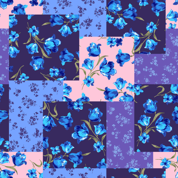 花卉拼布图案图片下载