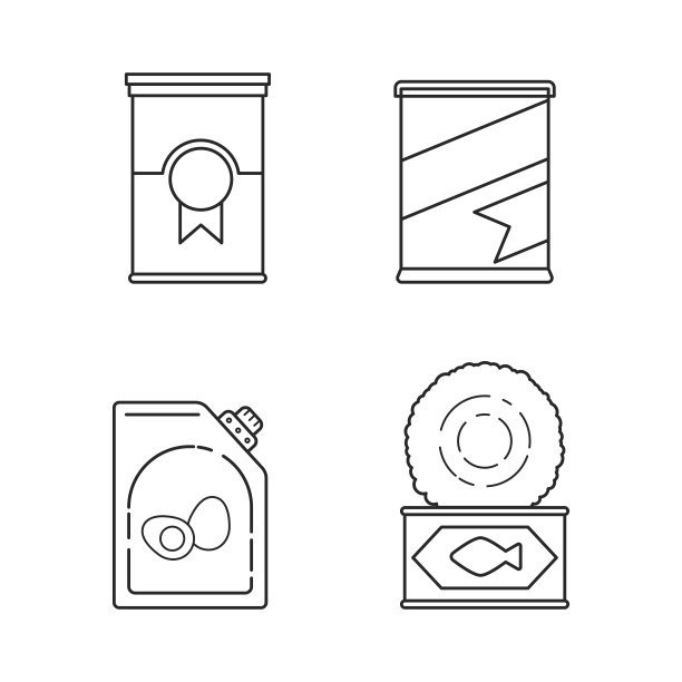 设置图标行罐头食品和包装的蛋黄酱图片下载