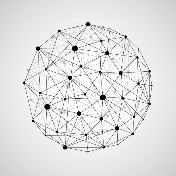 向量线框连接地球球体图片下载