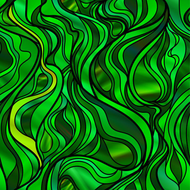 绿色的彩色玻璃窗图片下载