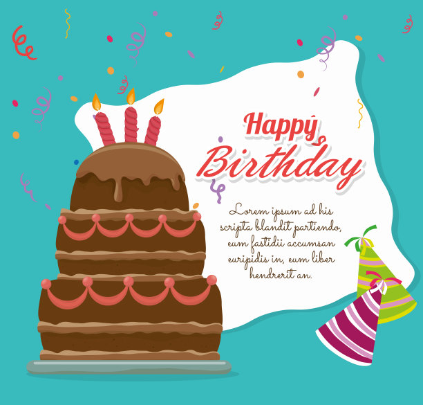 彩色生日贺卡图片下载