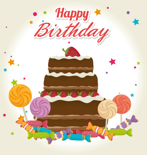 彩色生日贺卡图片下载