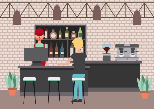 室内咖啡厅或酒吧餐厅图片下载