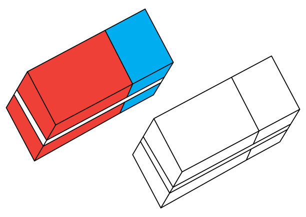 橡皮擦。着色页面。向量图片下载