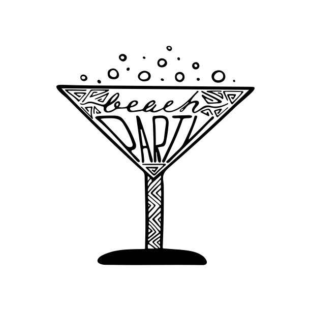 独特的插图与手绘字母为海滩派对。图片下载