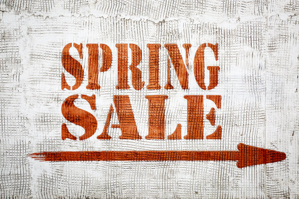 春季大减价，灰泥墙上的涂鸦图片下载