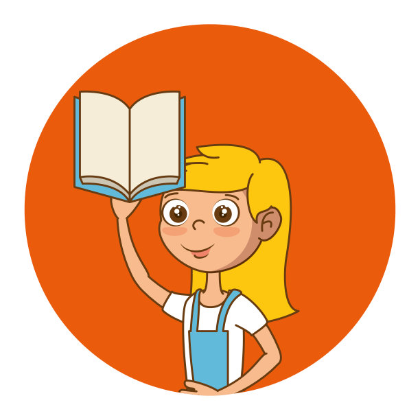 女孩与教科书教育图标图片下载