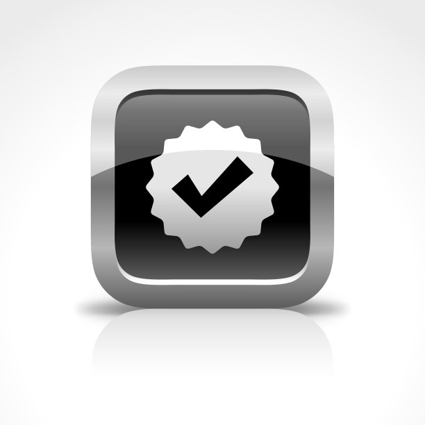 批准徽章光泽按钮图标图片下载