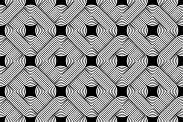 矢量二次链无缝编织线模式。图片下载
