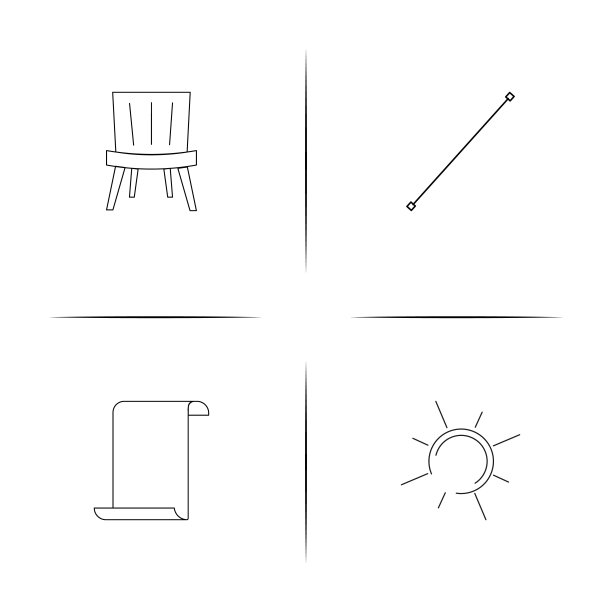 创意过程和设计简单的线性图标集。概述了矢量图标图片下载