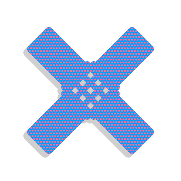 援助贴纸的迹象。向量。霓虹蓝色图标与仙客来圆点图片下载