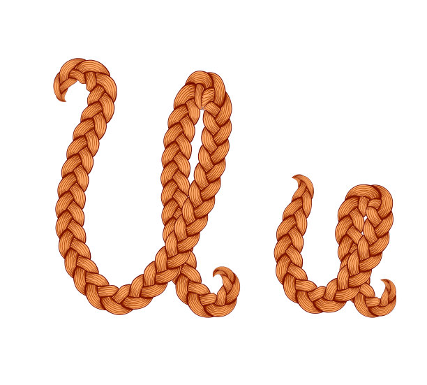 辫子的头发字体图片下载