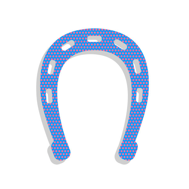 马蹄标志说明。向量。霓虹蓝色图标与cyclame图片下载