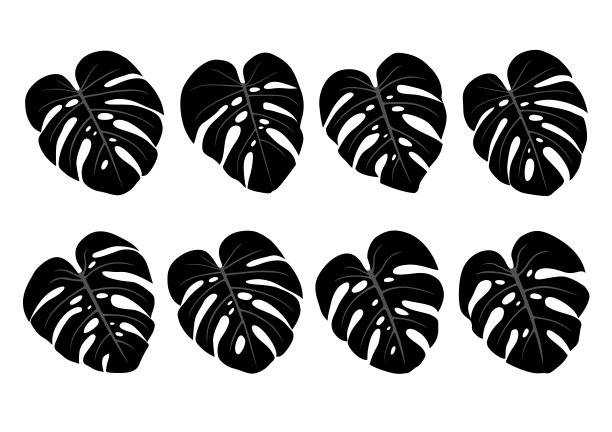 在白色的背景矢量插图上分离的热带植物美味的房子植物图片下载