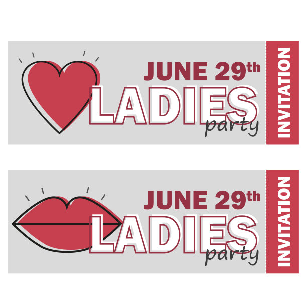 女士之夜派对传单模板，单身派对邀请函，矢量图片下载